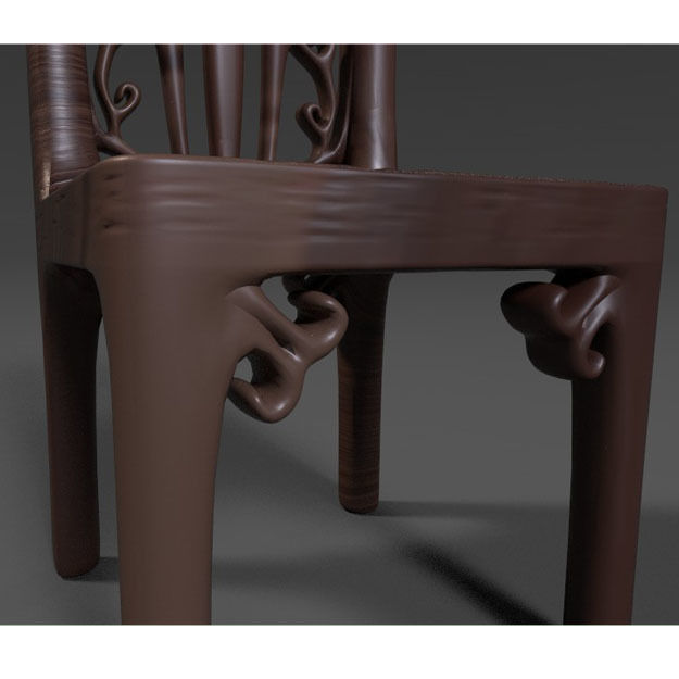 PBR Wooden Chair 3D model_4