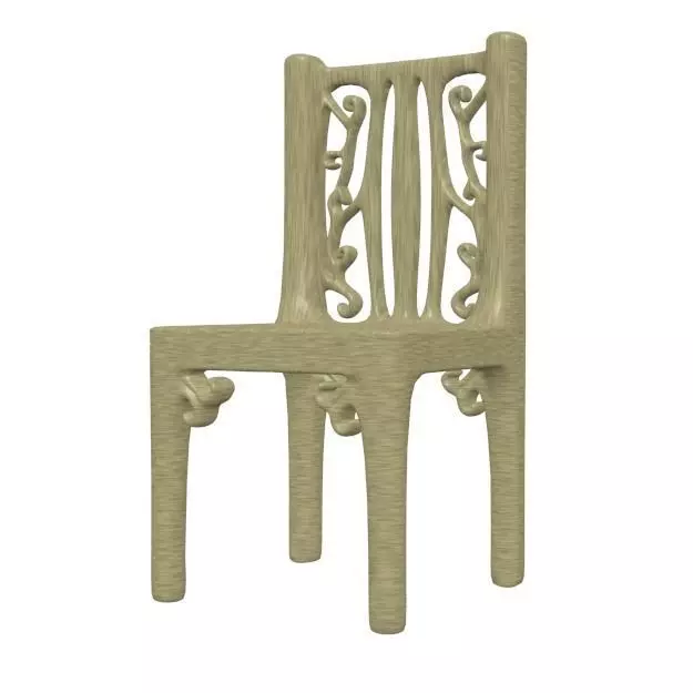 Wooden Chair 3D model_0