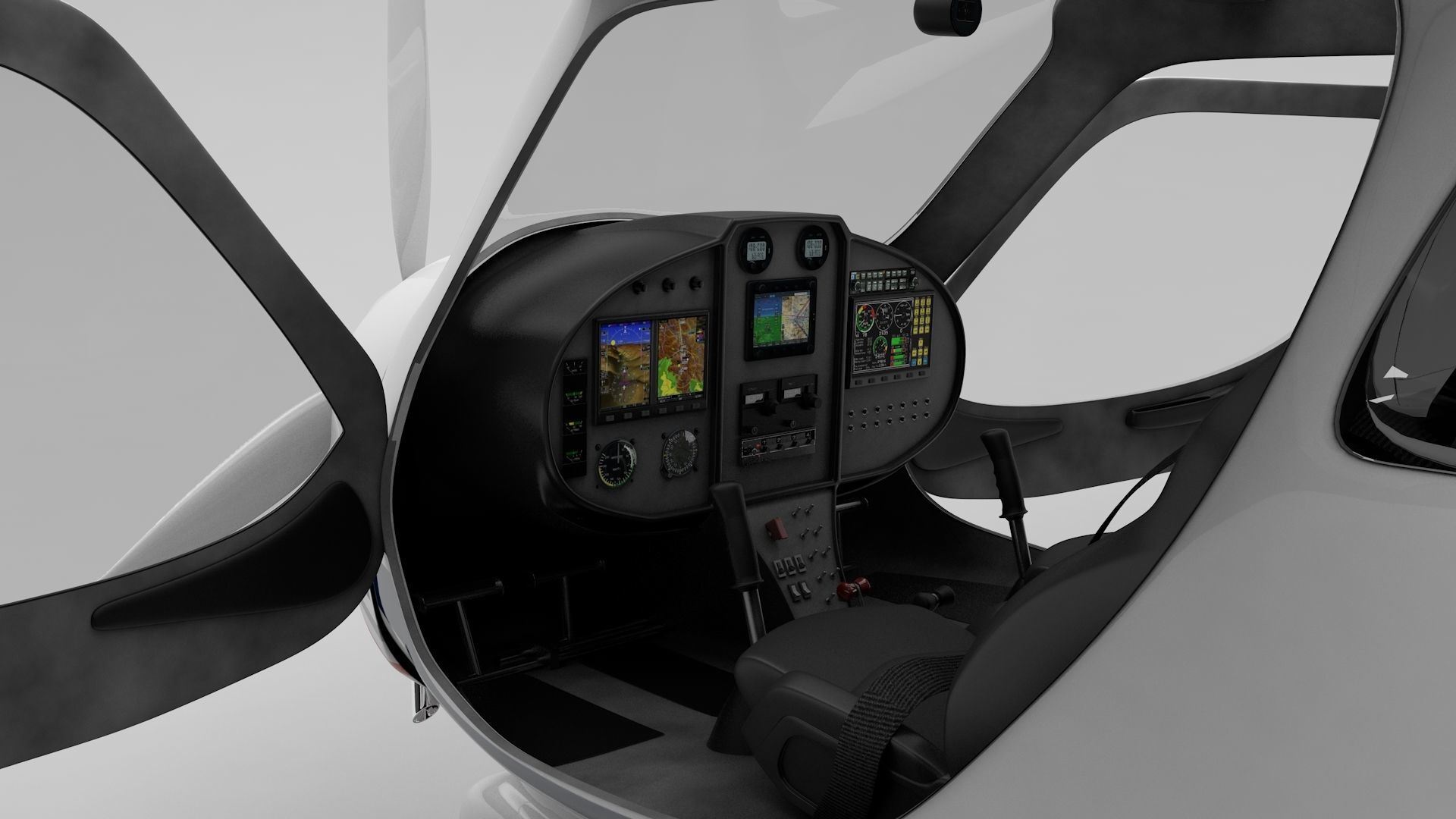 Flight Design CTLS Rigged C4D Low-poly 3D model_9