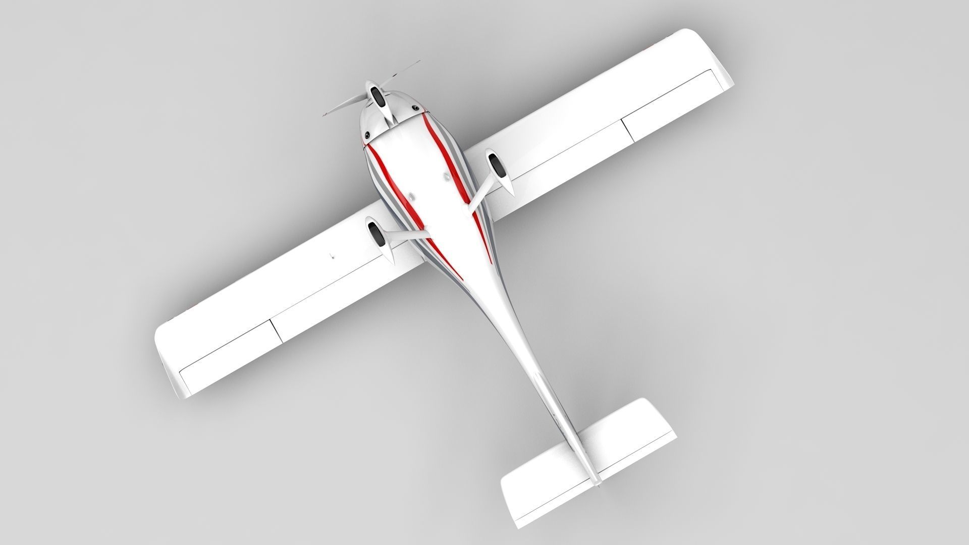 Flight Design CTLS Rigged C4D Low-poly 3D model_3