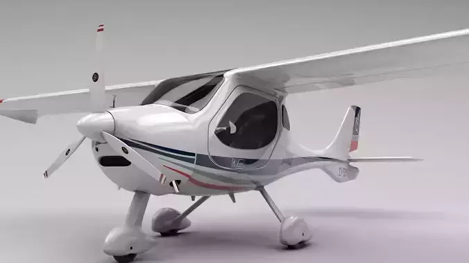 Flight Design CTLS Rigged C4D Low-poly 3D model