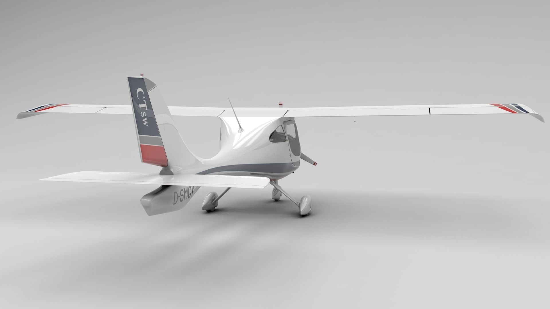 Flight Design CTLS Rigged C4D Low-poly 3D model_8
