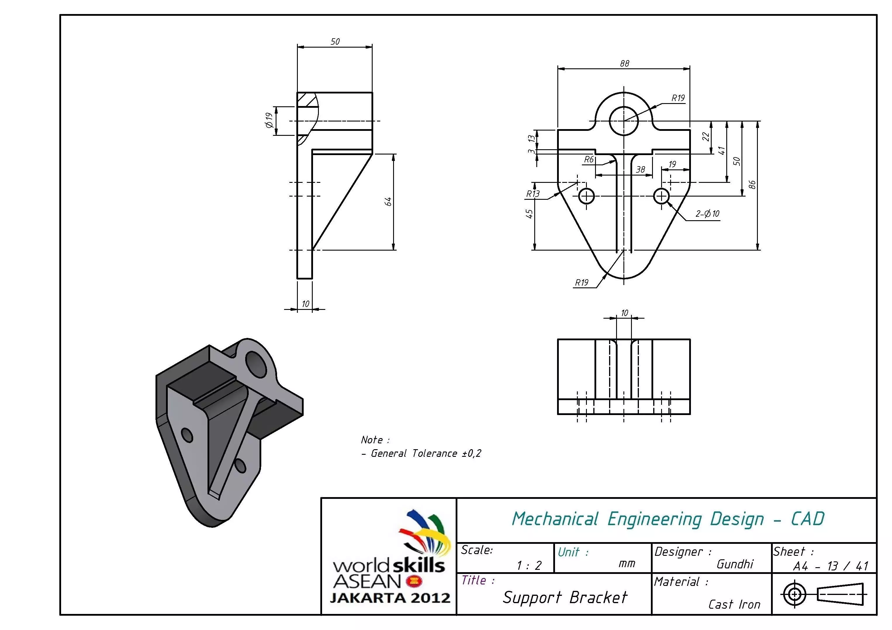Support Bracket Free 3D model