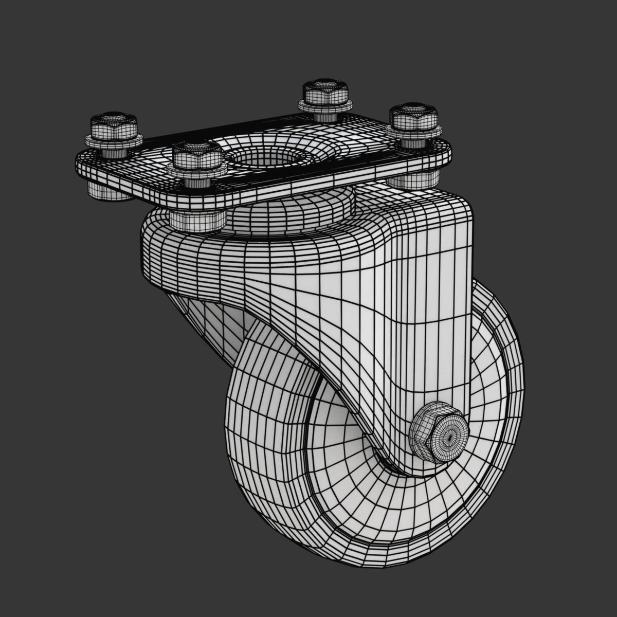 Set of Caster Wheels 3D model_21