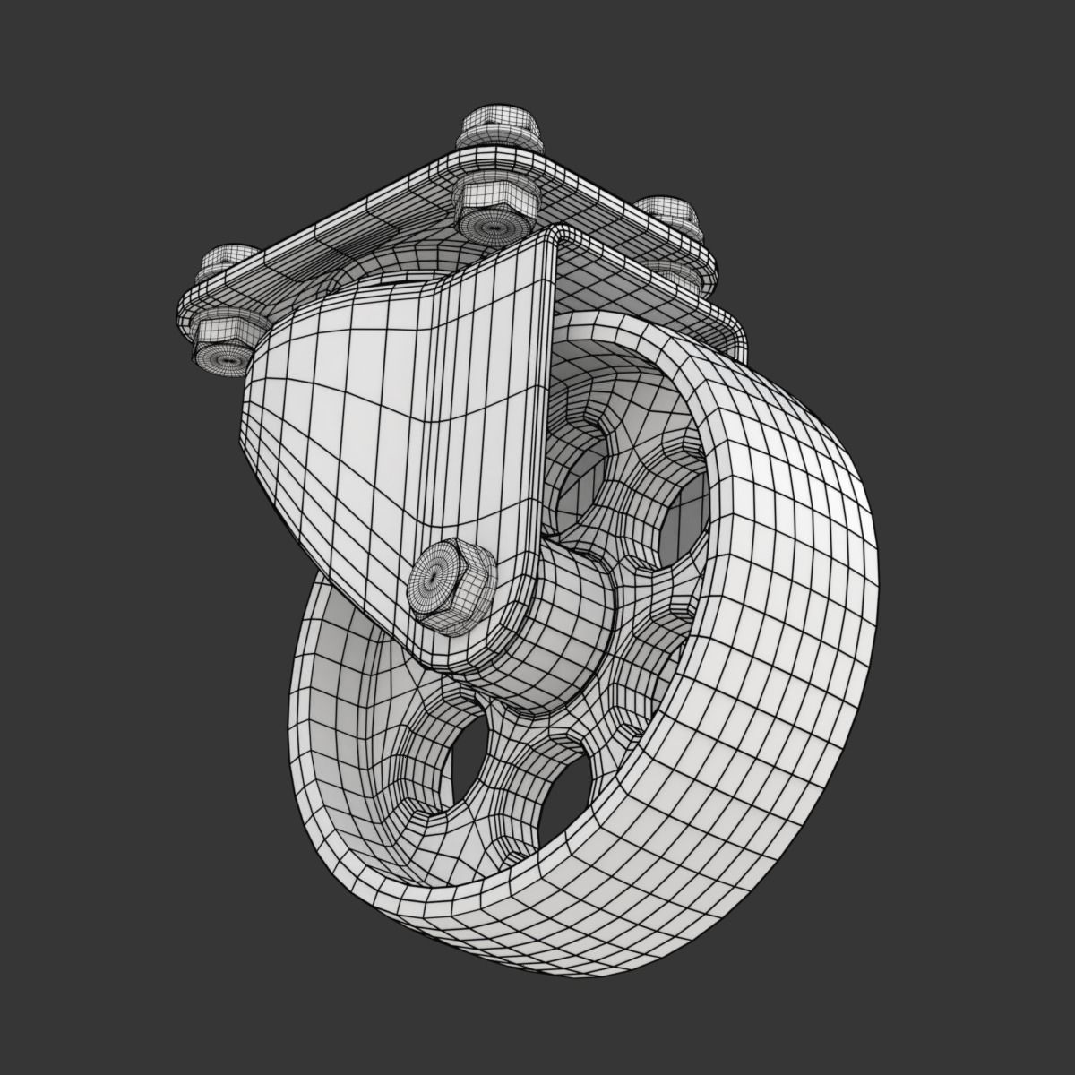 Set of Caster Wheels 3D model_26