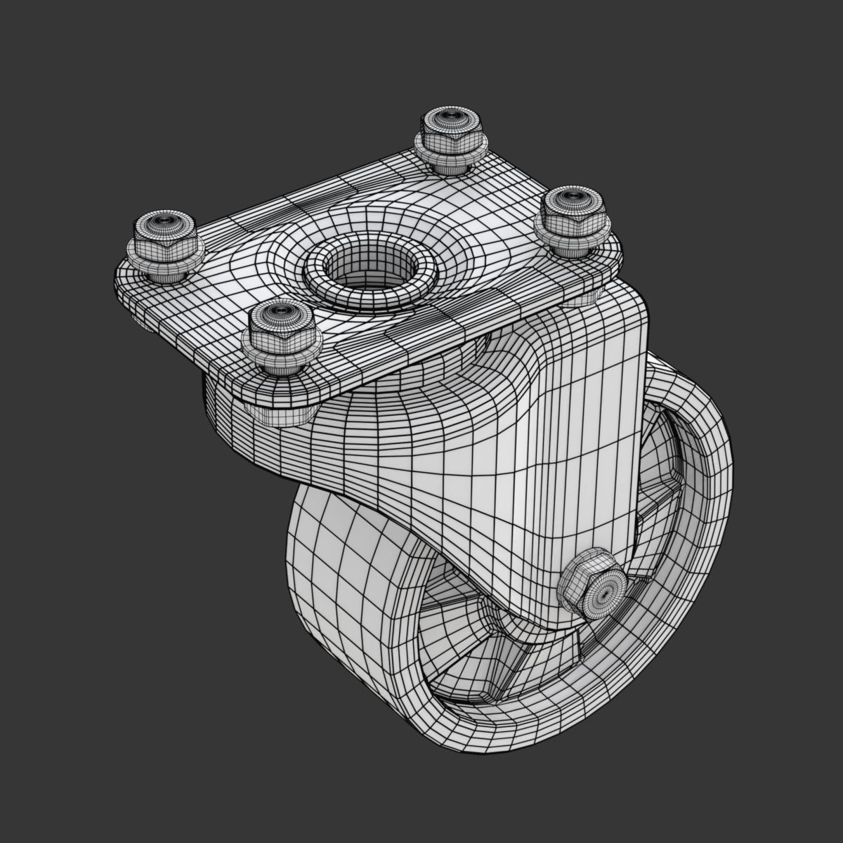 Set of Caster Wheels 3D model_17