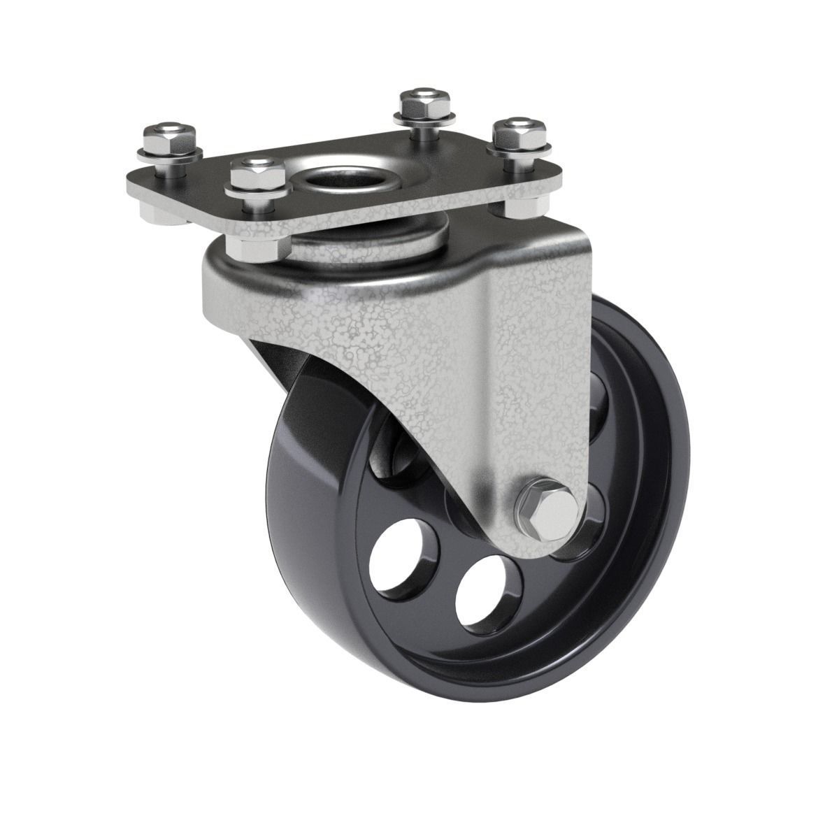 Set of Caster Wheels 3D model_4