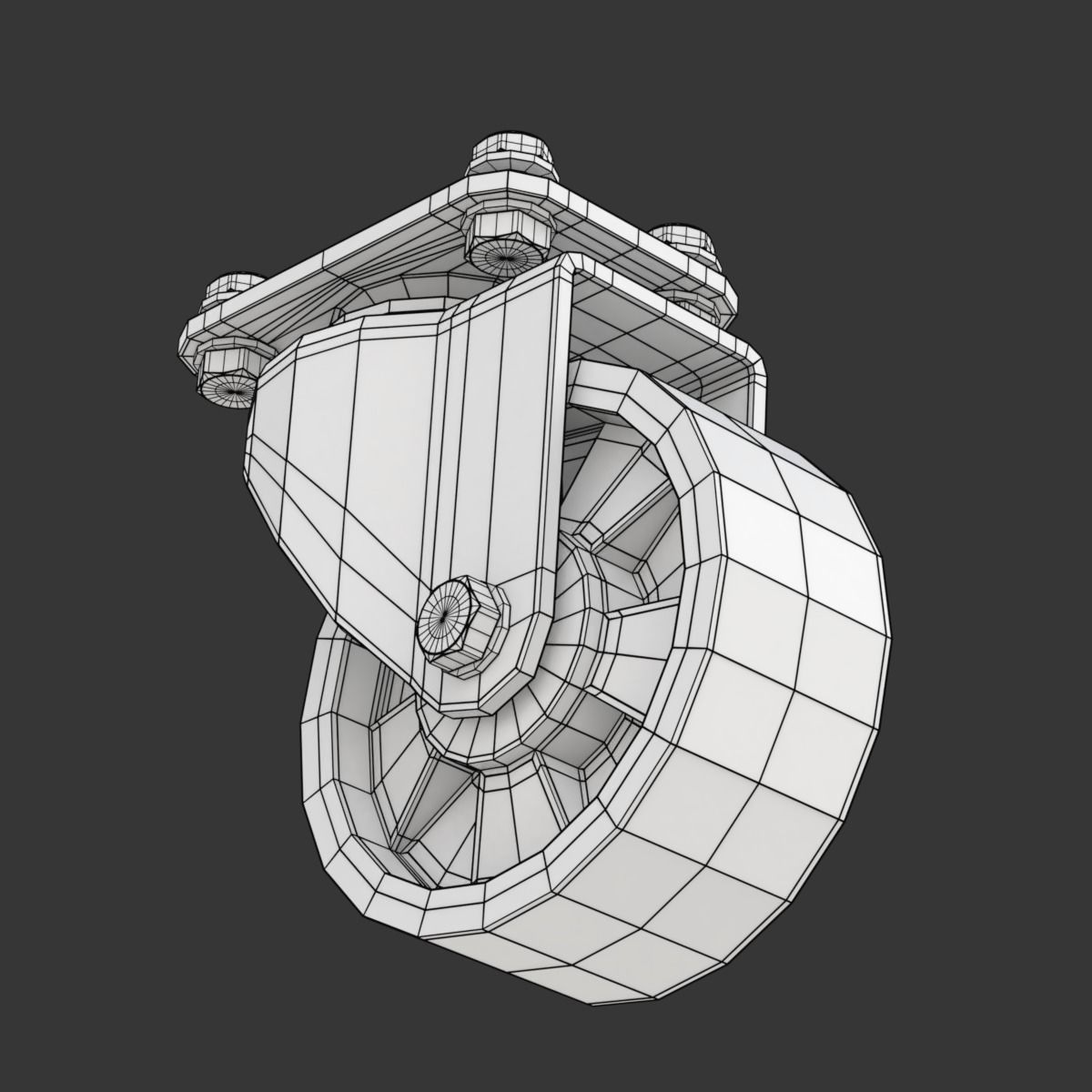 Set of Caster Wheels 3D model_24