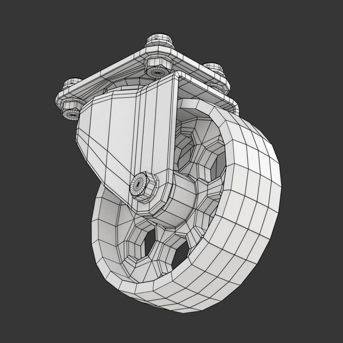 Set of Caster Wheels 3D model_25