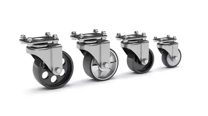 Set of Caster Wheels 3D model