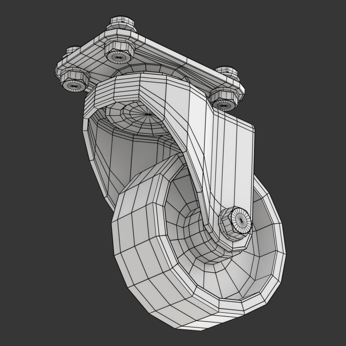 Set of Caster Wheels 3D model_18