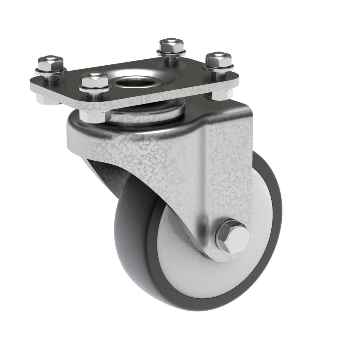 Set of Caster Wheels 3D model_8