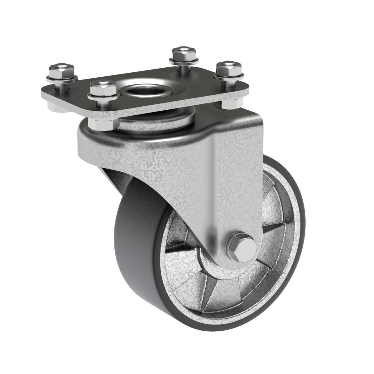 Set of Caster Wheels 3D model_5