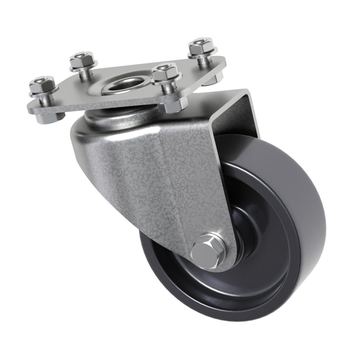 Set of Caster Wheels 3D model_7