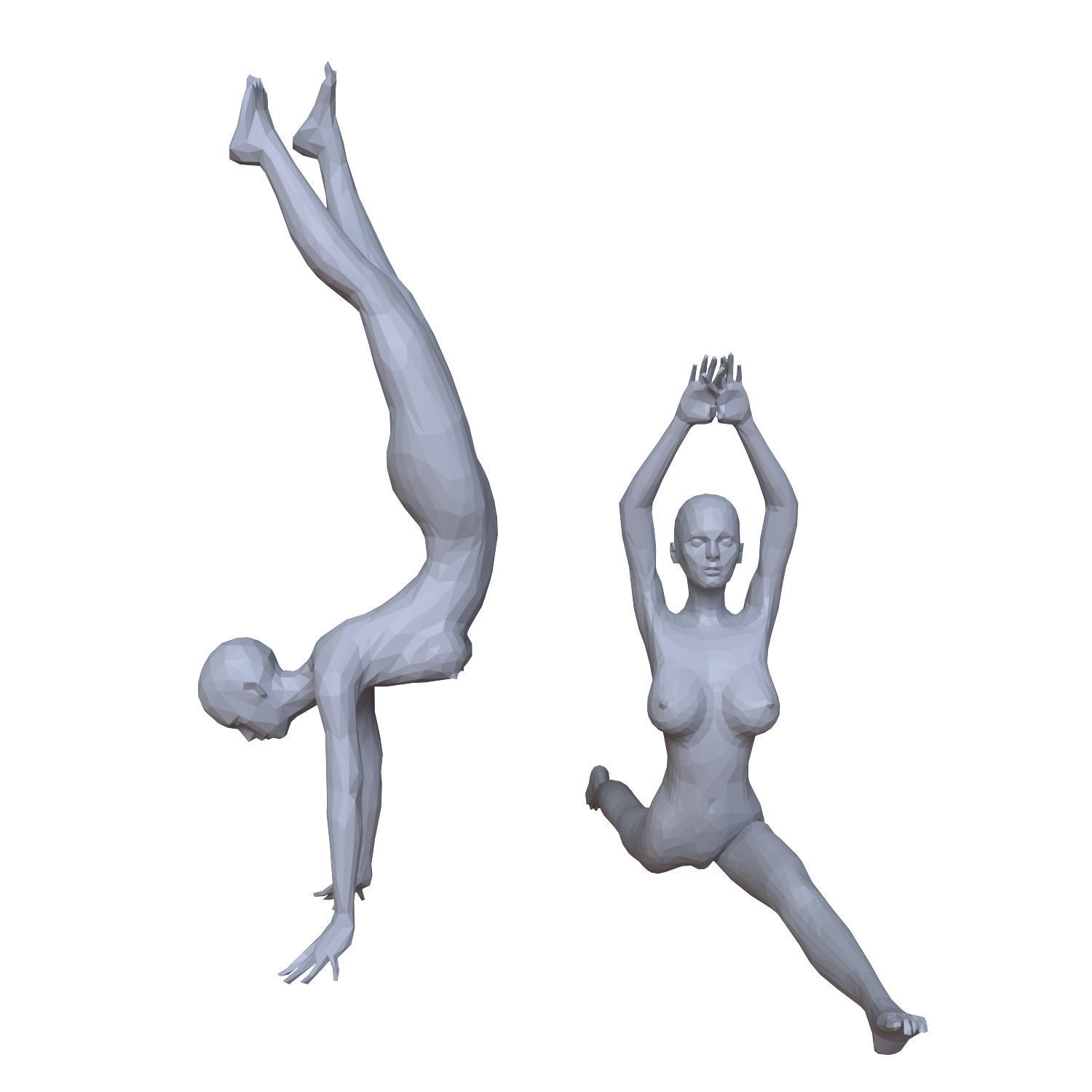 Gymnastic Poses Low Poly Low-poly 3D model_0
