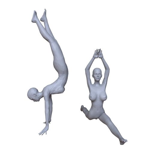Gymnastic Poses Low Poly Low-poly 3D model