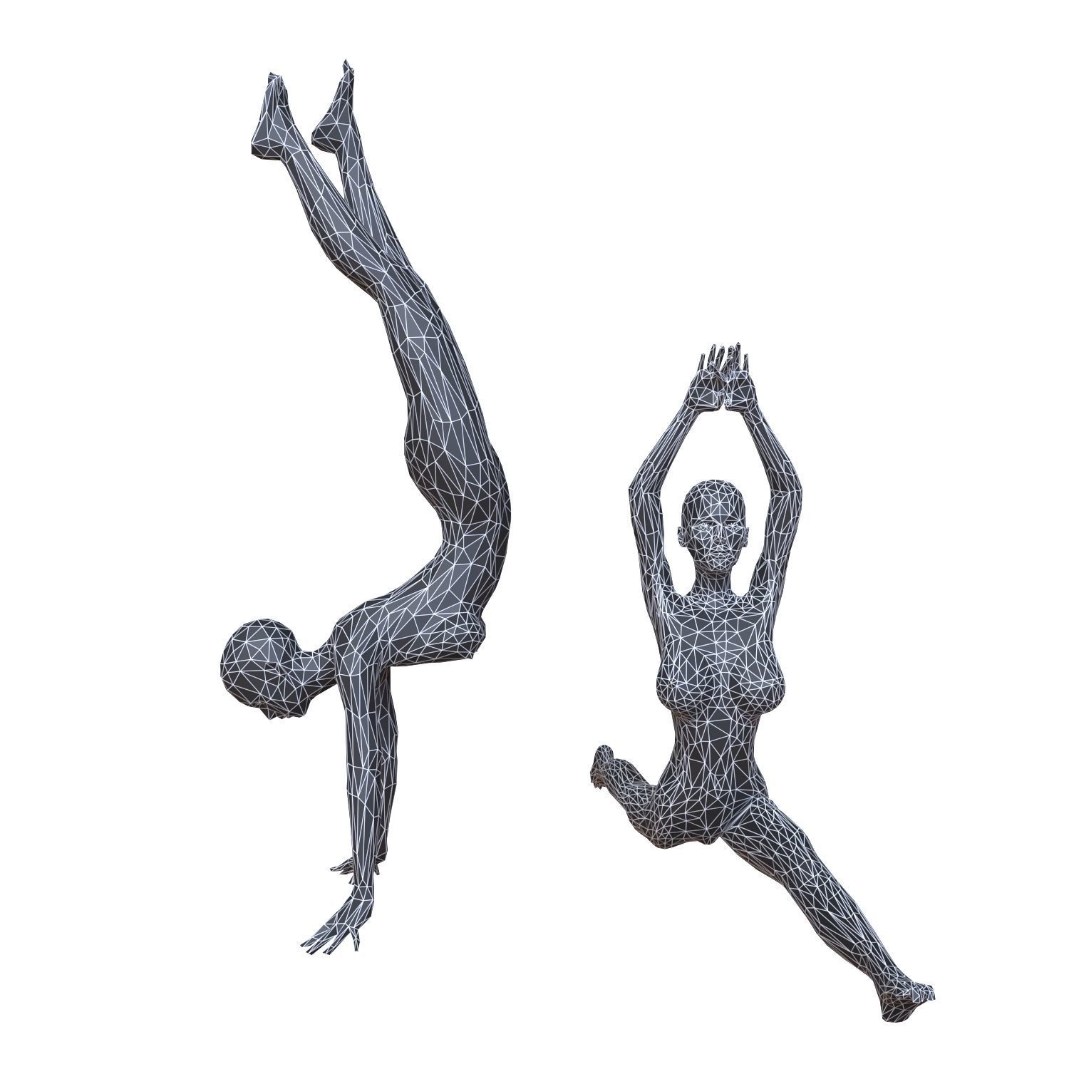 Gymnastic Poses Low Poly Low-poly 3D model_5