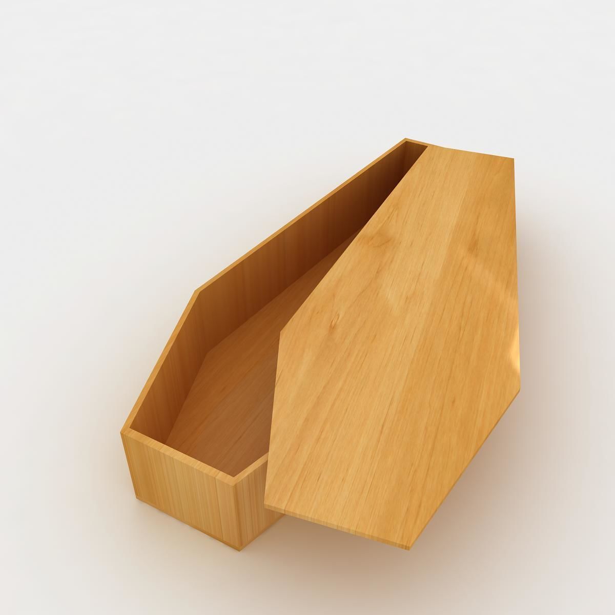 Coffin wooden 3D model_2