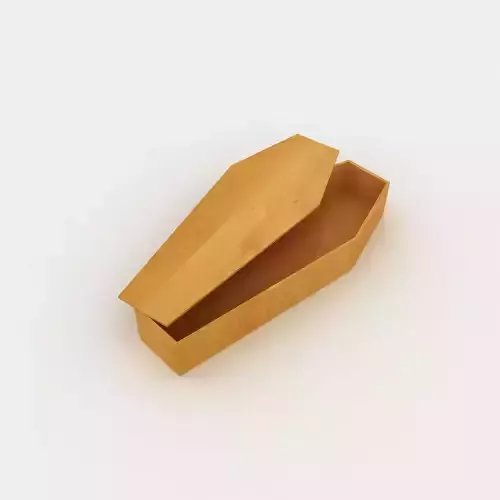 Coffin wooden 3D model