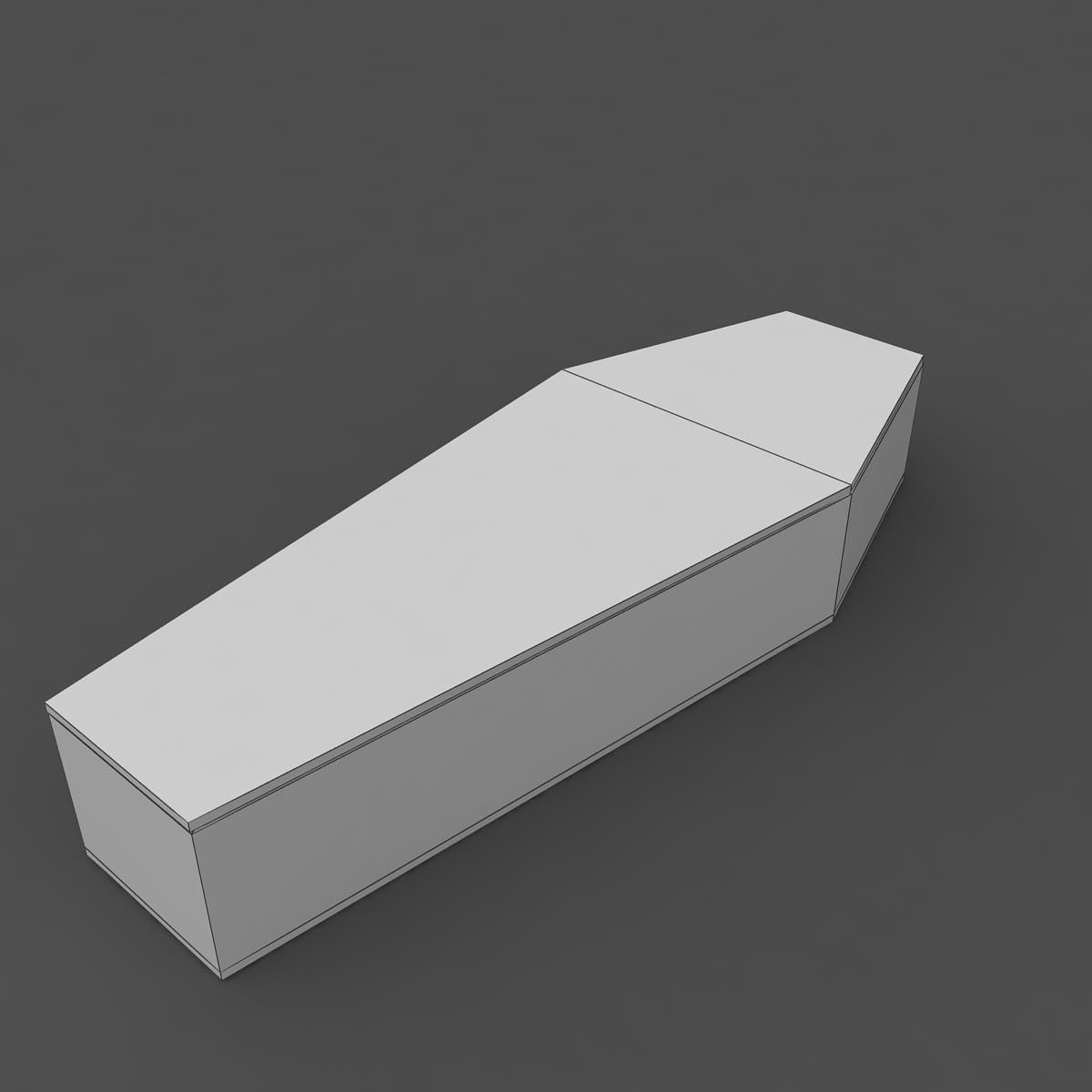 Coffin wooden 3D model_5
