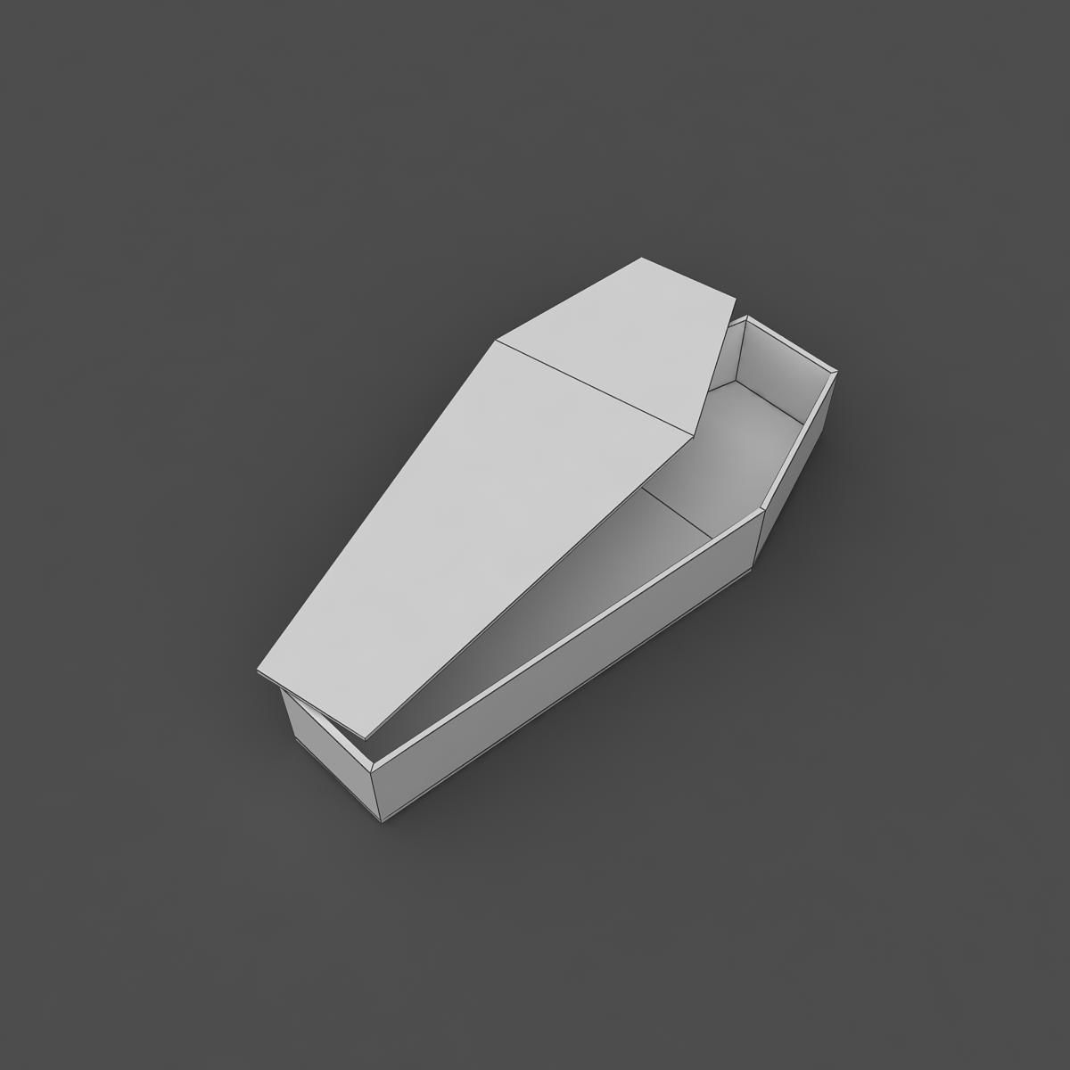 Coffin wooden 3D model_4