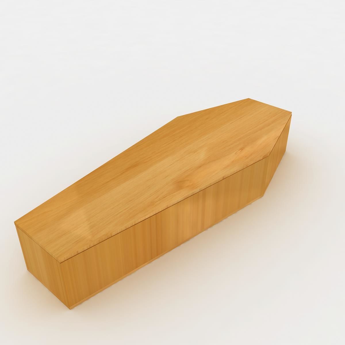 Coffin wooden 3D model_3