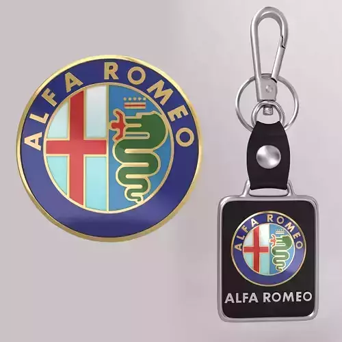 Alfaromeo car logo keychain 3d model  3D model