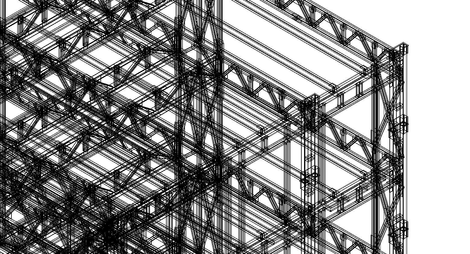 steel frame stuctural building Low-poly 3D model_10