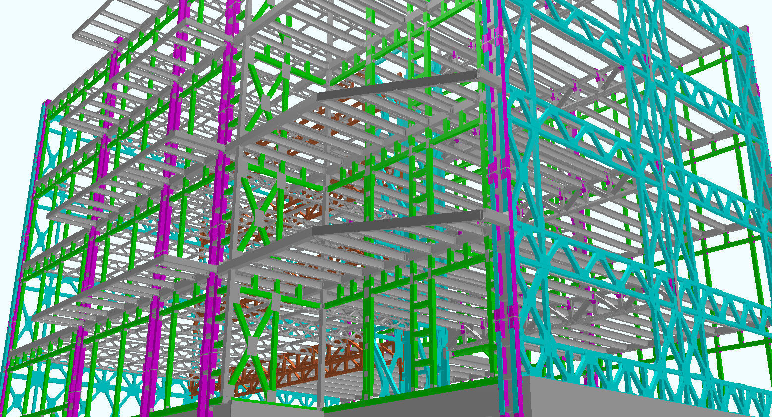 steel frame stuctural building Low-poly 3D model_7