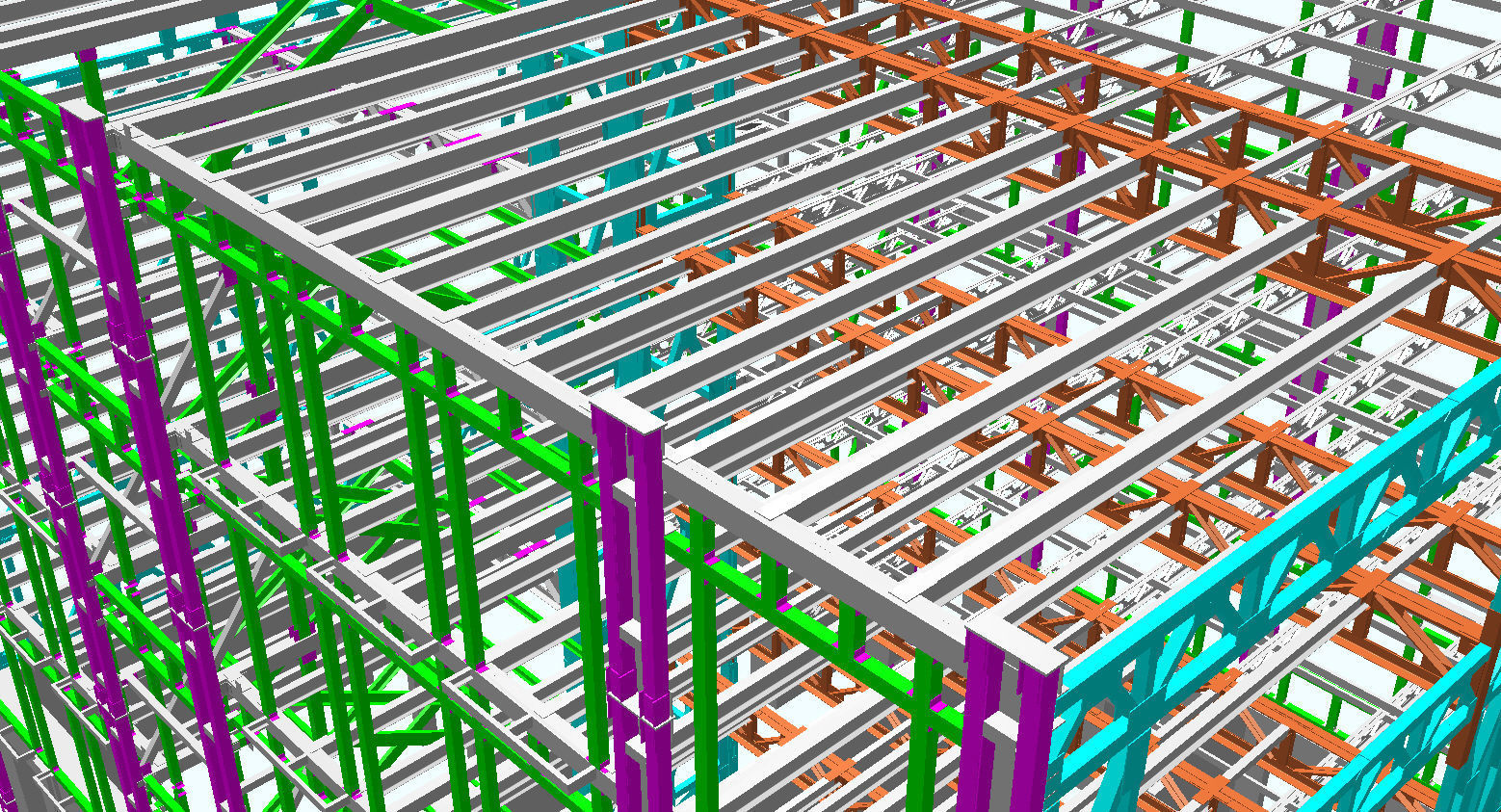steel frame stuctural building Low-poly 3D model_8