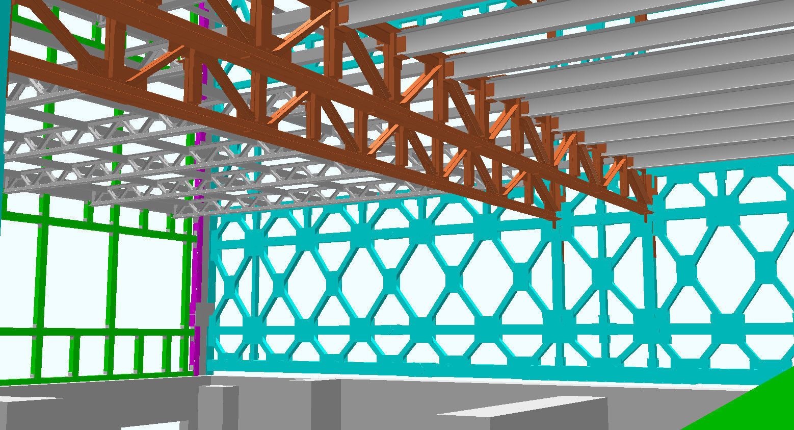 steel frame stuctural building Low-poly 3D model_2