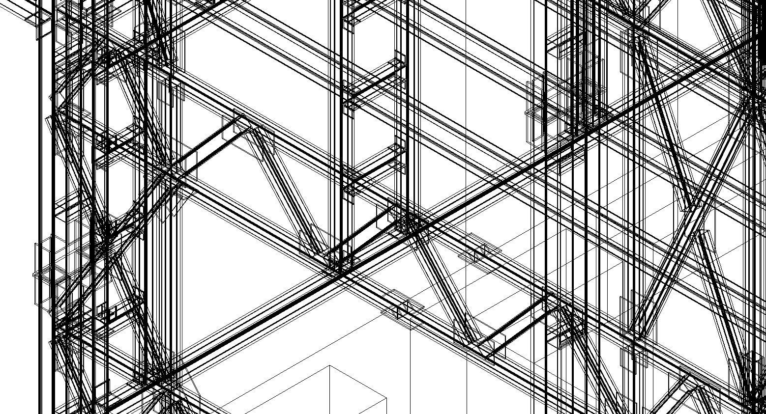 steel frame stuctural building Low-poly 3D model_9