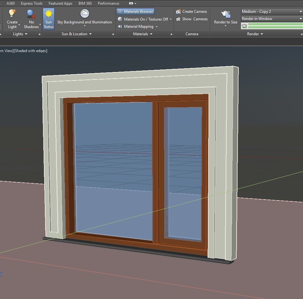 autocad 3d window Free low-poly 3D model_1