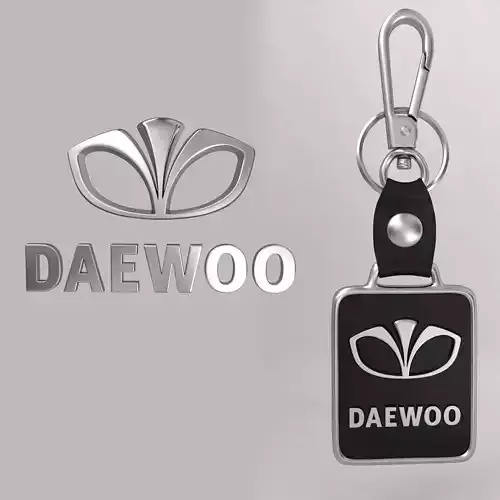 Daewoo car logo keychain 3d model  3D model