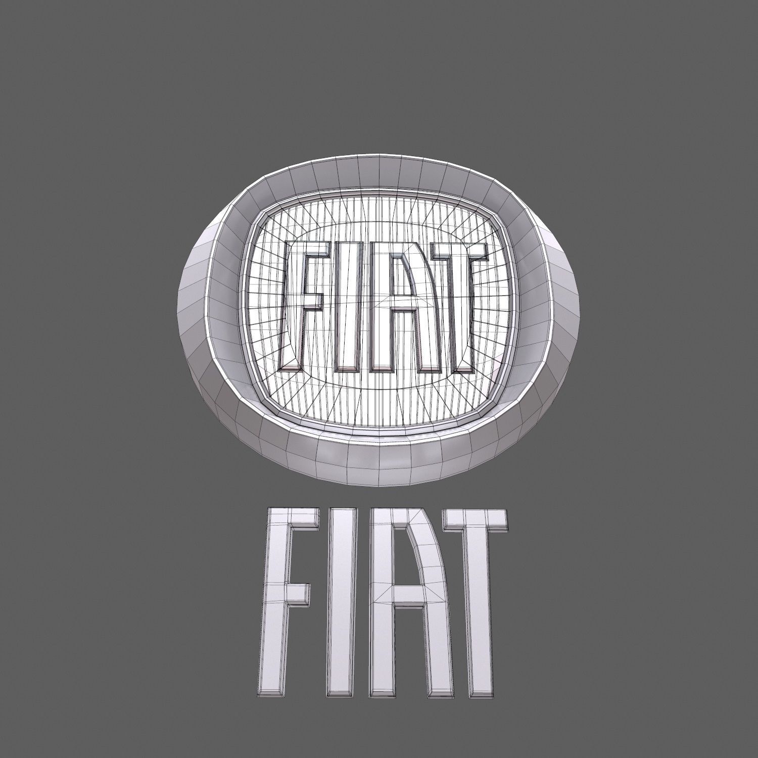 Fiat car logo keychain 3d model 3D model_8