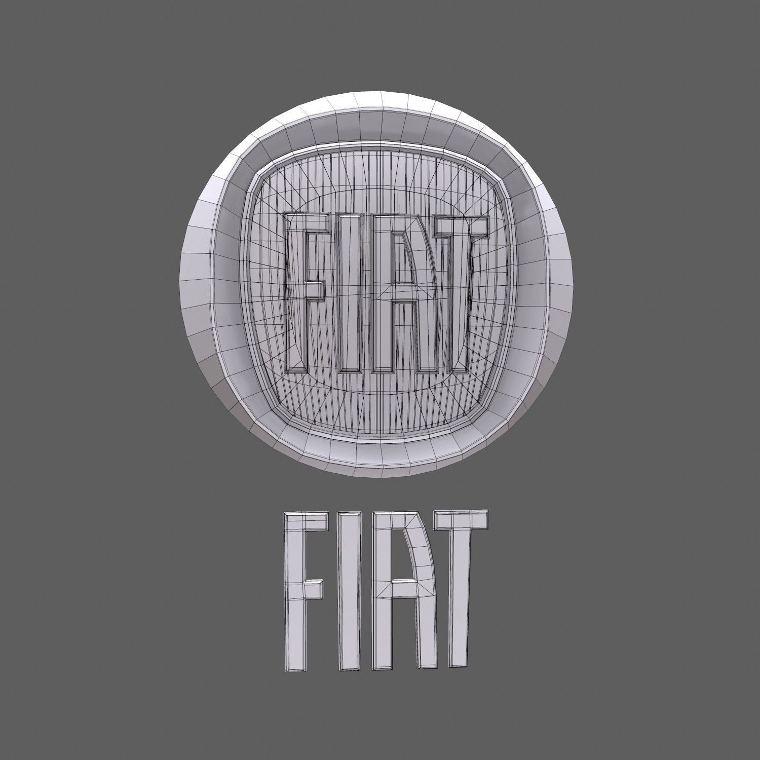 Fiat car logo keychain 3d model 3D model_6