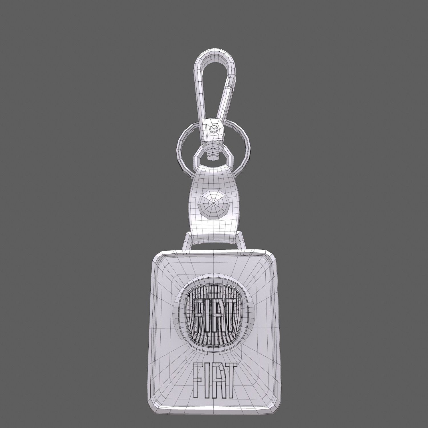 Fiat car logo keychain 3d model 3D model_9