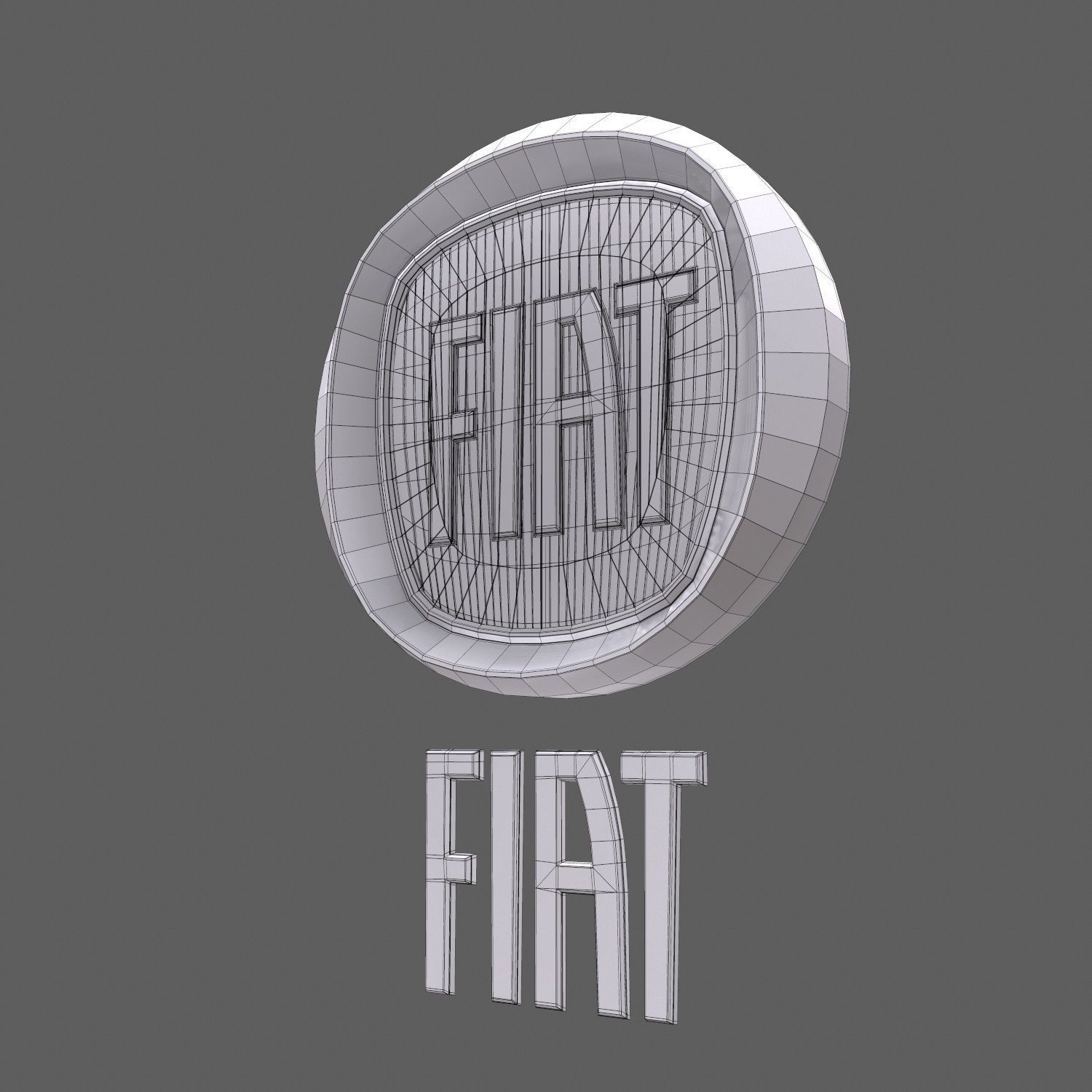 Fiat car logo keychain 3d model 3D model_7