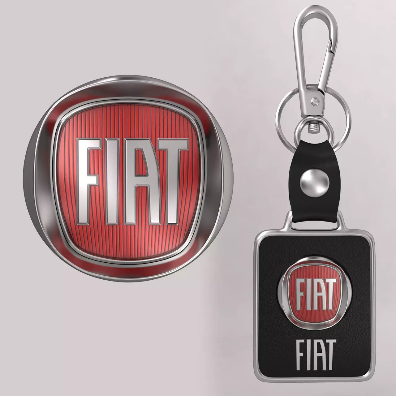 Fiat car logo keychain 3d model 3D model_0