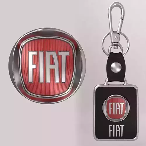 Fiat car logo keychain 3d model 3D model Fiat car logo keychain 3d model 3D model