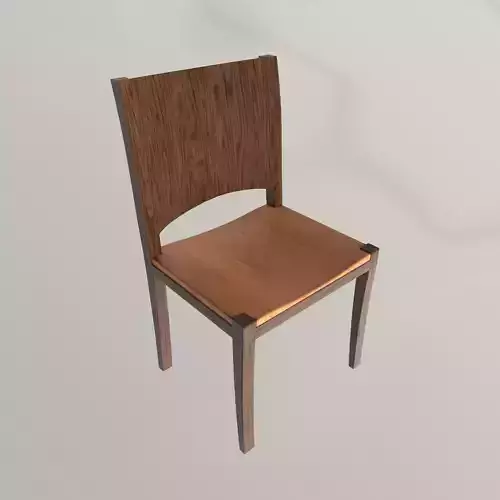 Modern Wood Dining Chairs Low-poly 3D model