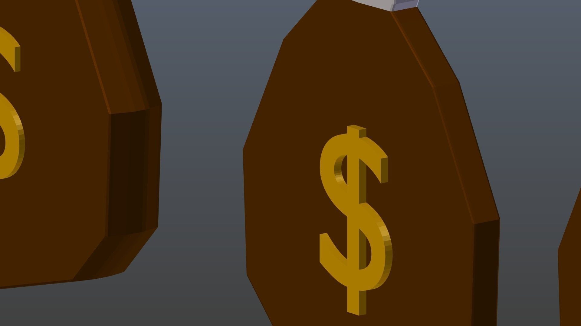 Low poly symbols of money Low-poly 3D model_10