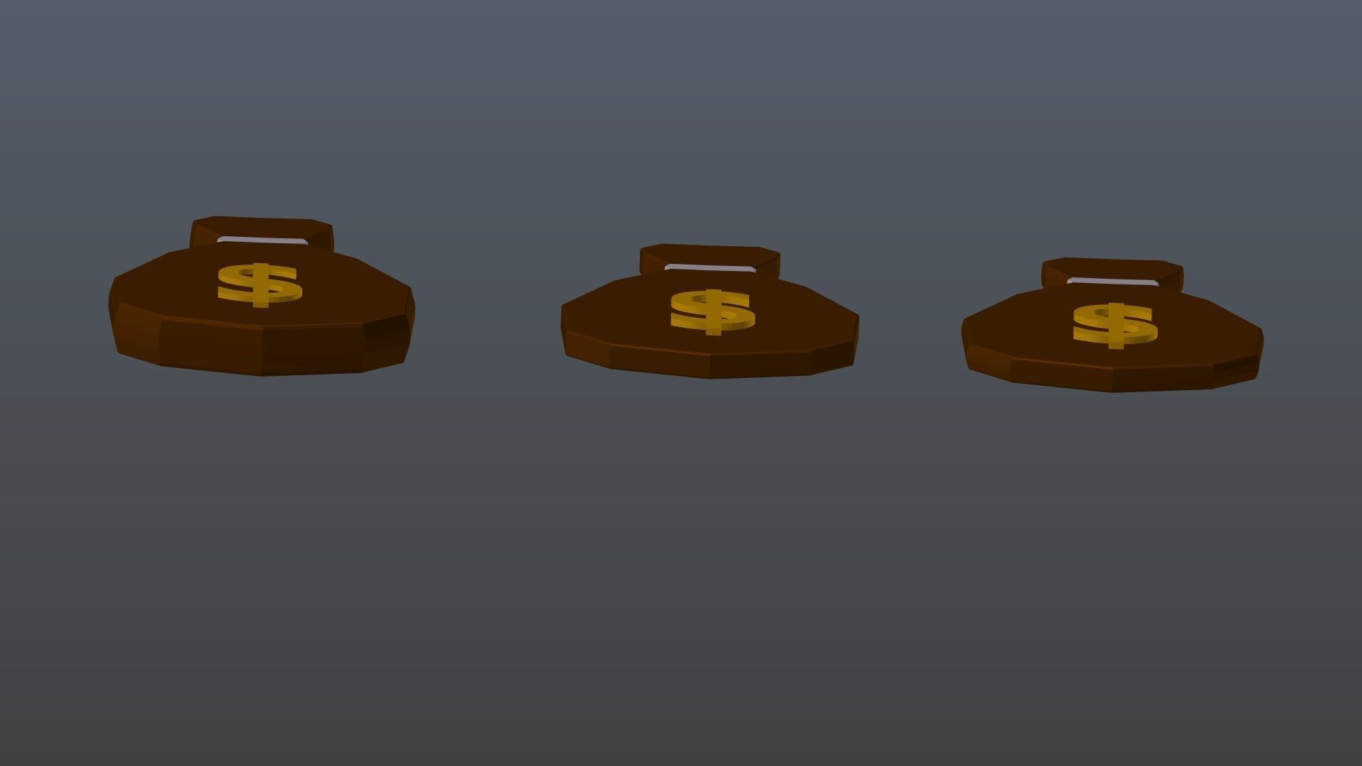 Low poly symbols of money Low-poly 3D model_5