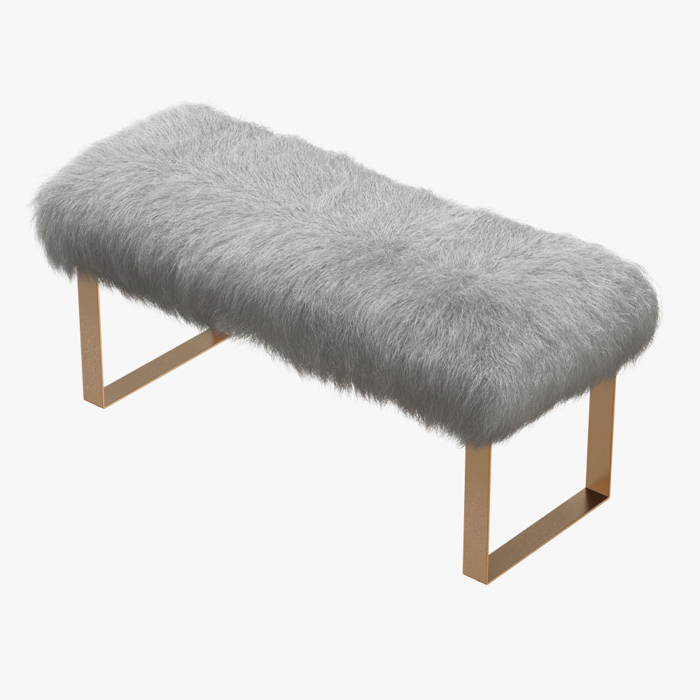 Shailiene Sheepskin Bench 3D model_2
