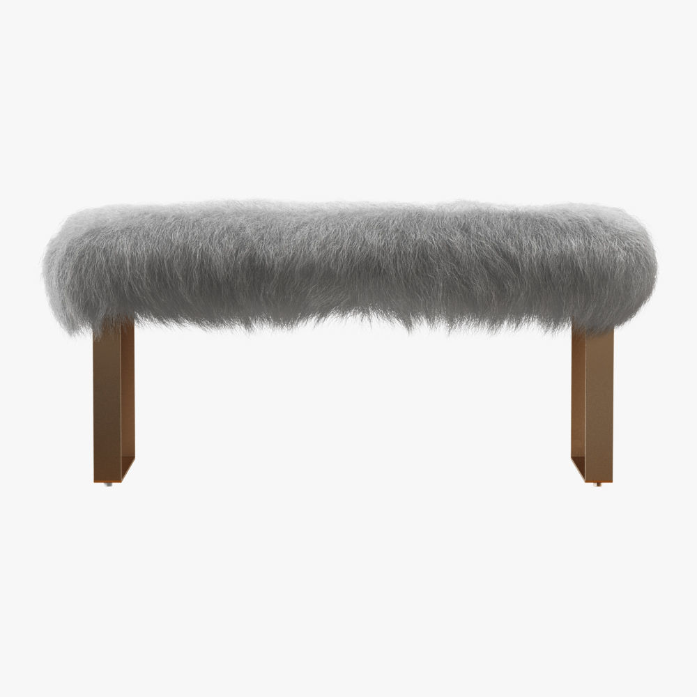 Shailiene Sheepskin Bench 3D model_1