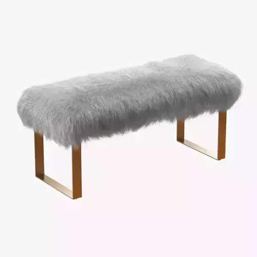 Shailiene Sheepskin Bench 3D model