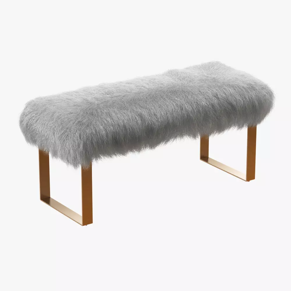 Shailiene Sheepskin Bench 3D model_0