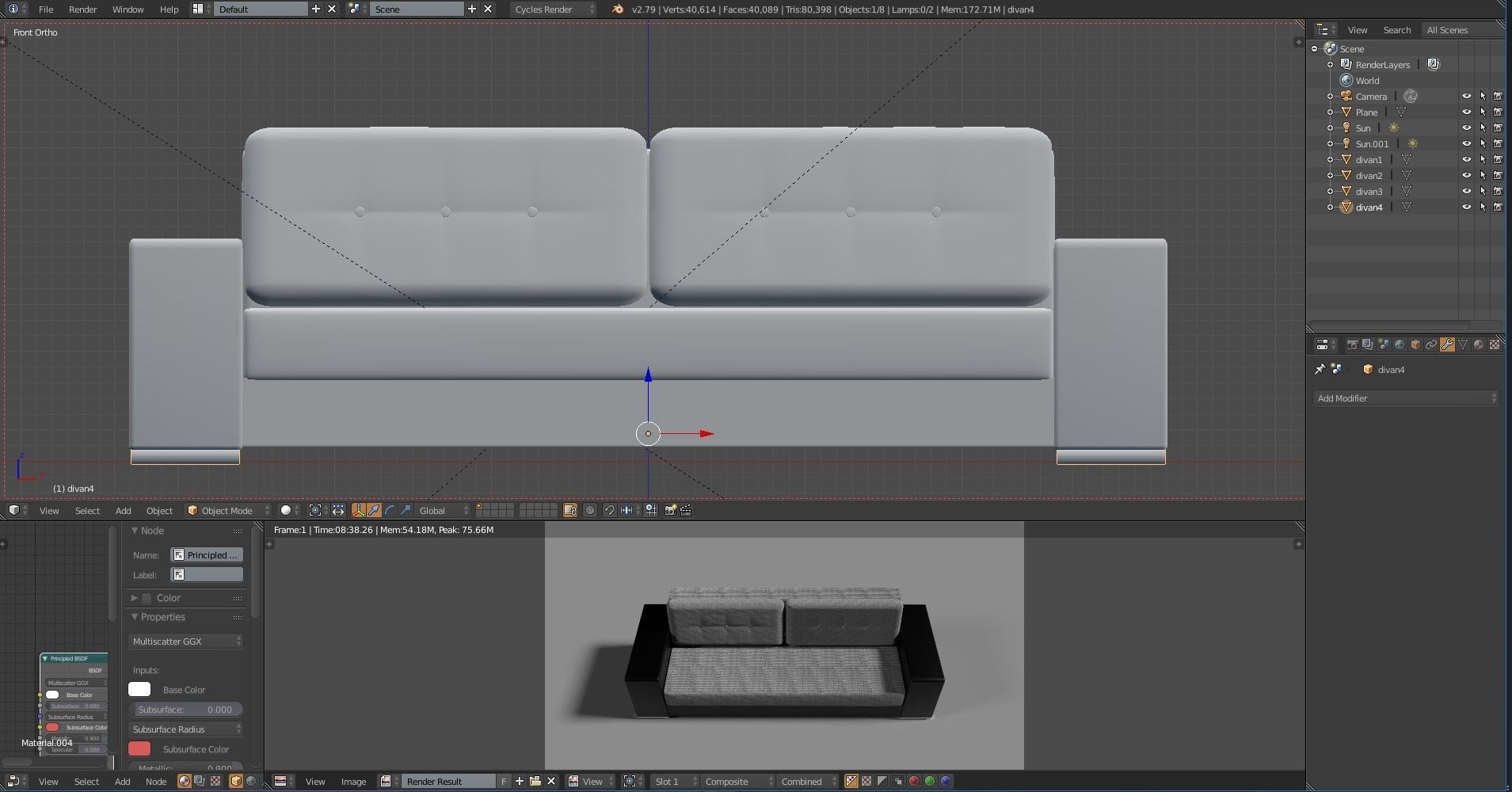 Sofa for living room Free 3D model_4