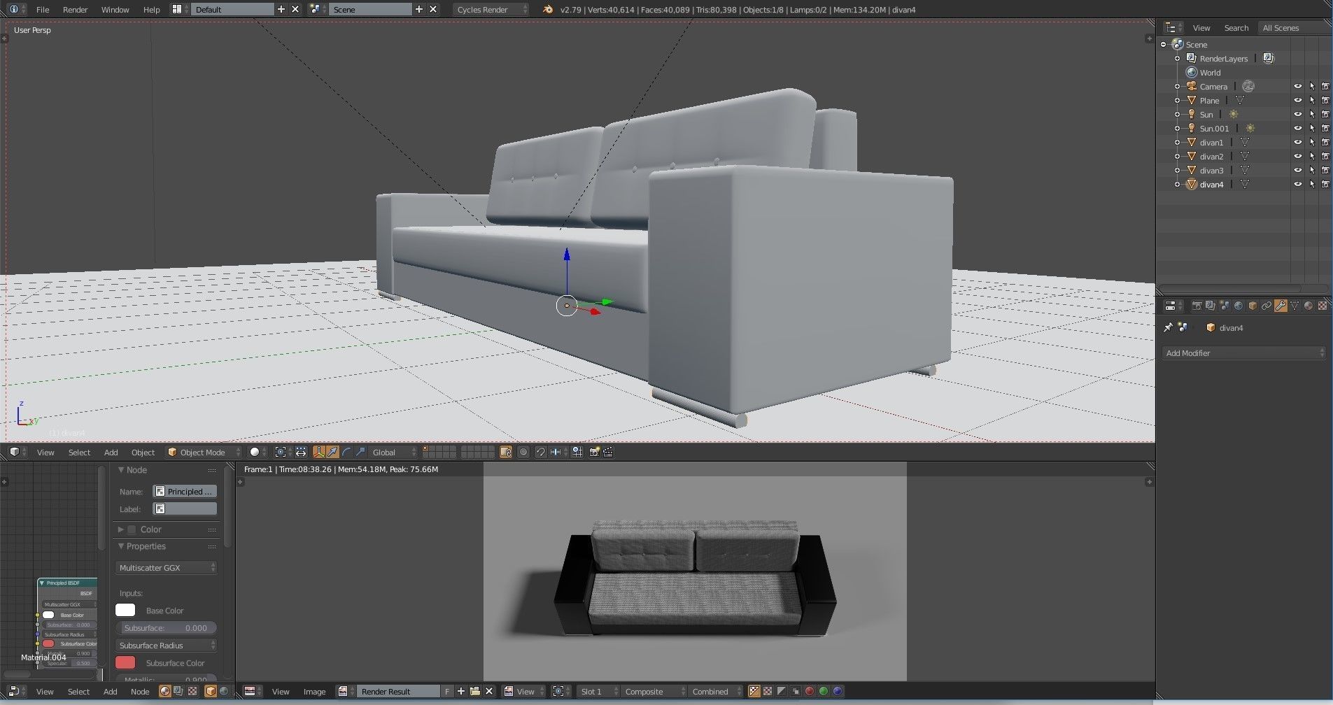 Sofa for living room Free 3D model_7