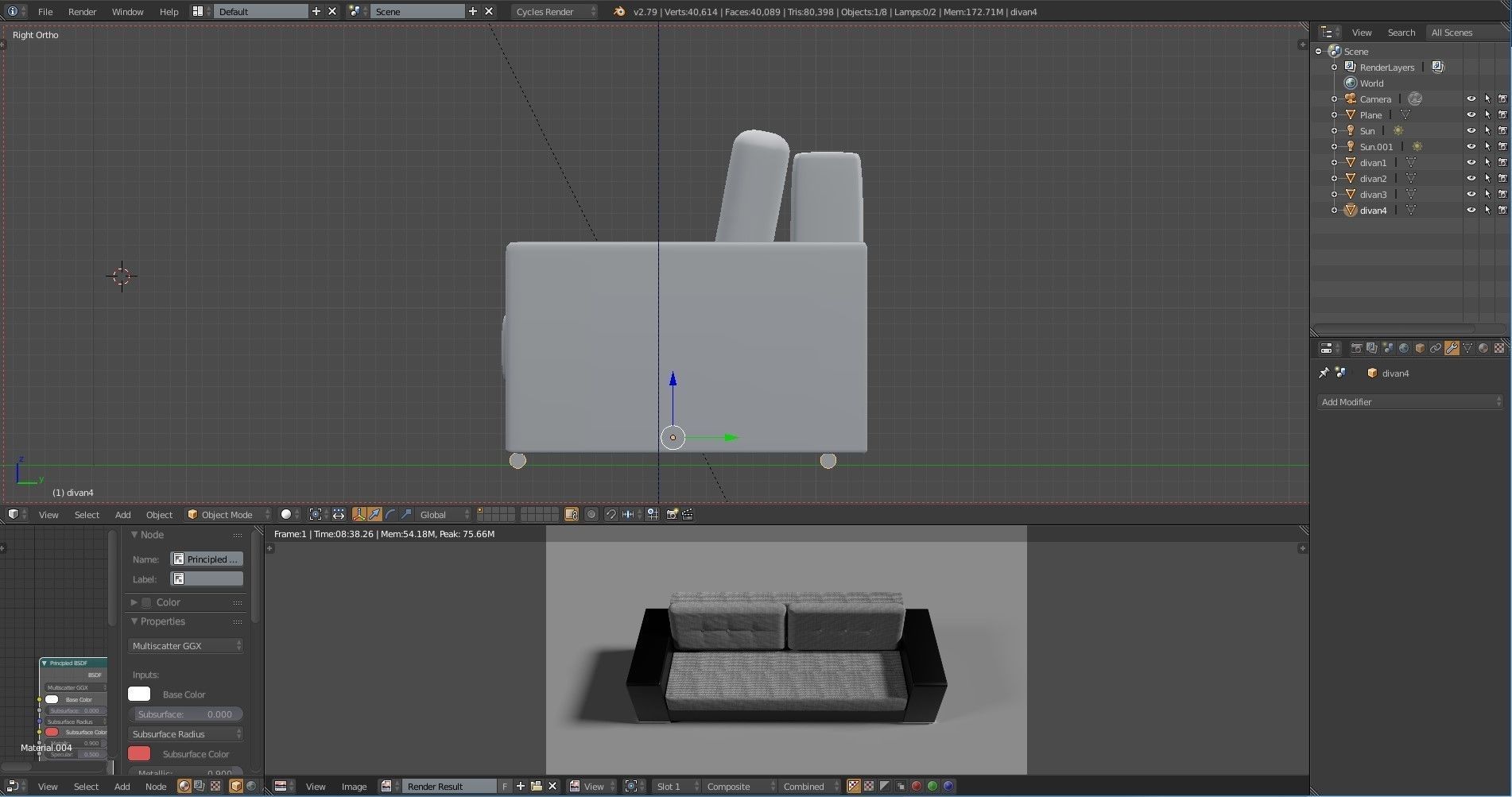 Sofa for living room Free 3D model_5